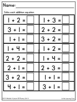 Engage NY/Eureka Math Kindergarten Module 4 Supplemental Fluency Materials