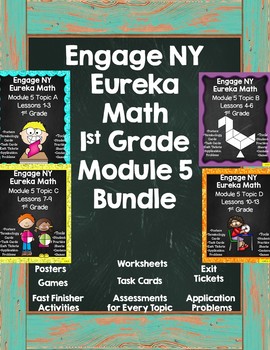 Preview of Engage NY {Eureka Math} Module 5 Topics A-D Lessons 1-13 Bundle 1st Grade