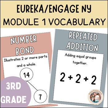 Preview of Engage NY/Eureka Module 1 3rd Grade Math Vocabulary Posters | Earthy Boho Theme