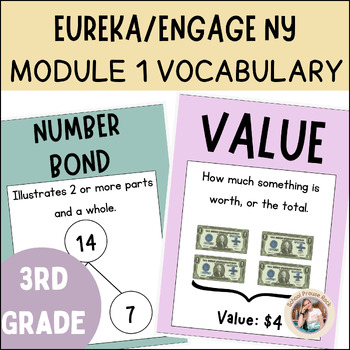 Preview of Engage NY/Eureka Module 1 3rd Grade Math Vocabulary Posters |Gentle Garden Theme