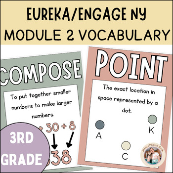 Preview of Engage NY/Eureka Module 2 Grade 3 Math Vocabulary Posters | Earthy Boho Theme