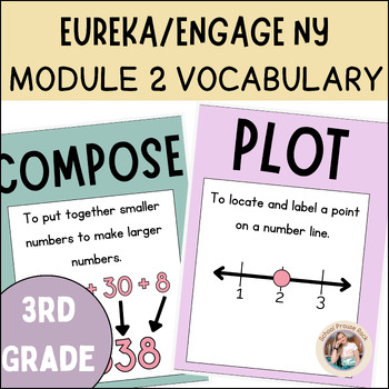 Preview of Engage NY/Eureka Module 2 Grade 3 Math Vocabulary Posters | Gentle Garden Theme