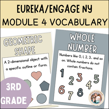 Preview of Engage NY/Eureka Module 4 Grade 3 Math Vocabulary Posters | Earthy Boho Theme