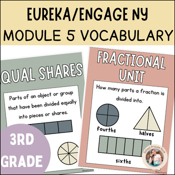 Preview of Engage NY/Eureka Module 5 Grade 3 Math Vocabulary Posters | Earthy Boho Theme