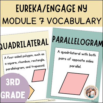 Preview of Engage NY/Eureka Module 7 Grade 3 Math Vocabulary Posters | Gentle Garden Theme