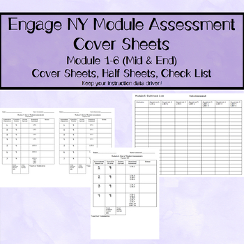 Preview of EngageNY Assessment Cover Sheets-- First Grade