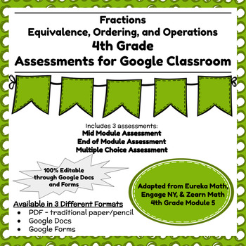 Preview of Digital & Printable Engage NY Grade 4 Math Module 5 - Assessments