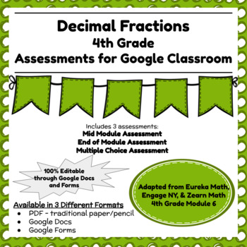 Preview of Digital & Printable Engage NY Grade 4 Math Module 6 -  \Assessments