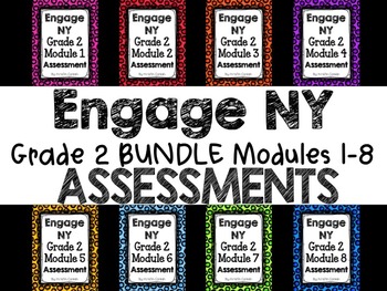 Preview of Engage NY Grade 2 Module 1-8 END OF MODULE ASSESSMENT BUNDLE