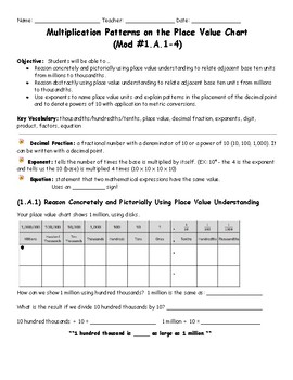 Preview of Engage NY: Grade 5 -- Module 1 Guided Notes