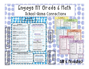 Preview of Engage NY Grade 6 Math School-Home Connections