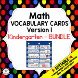 Engage NY Kindergarten Math Vocabulary Word Wall – BUNDLE 