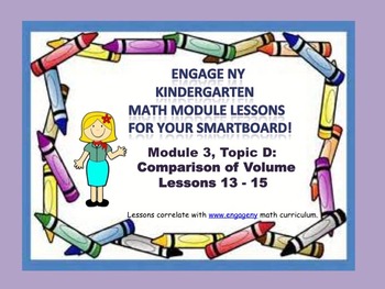 Preview of Engage NY Kindergarten Module 3, Topic D (Lessons 13-15) for your SmartBoard
