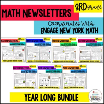 Preview of Engage NY Math 3rd Grade Newsletters & Games BUNDLE 