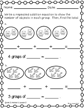 repeated addition flip book supplement engage ny grade 2 module 6
