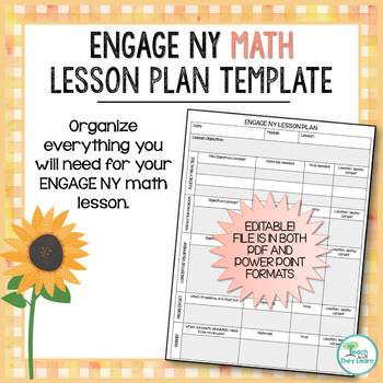 Preview of Engage New York Math Lesson Plan Template - EDITABLE