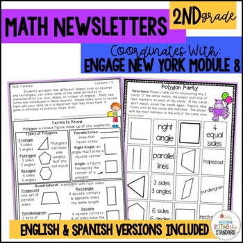 Preview of Engage NY Math Math Newsletters | Vocabulary | 2nd Grade Module 8