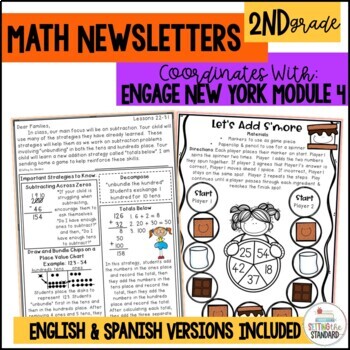 Preview of Engage NY Math Module 4 Newsletters Games and Vocabulary Posters
