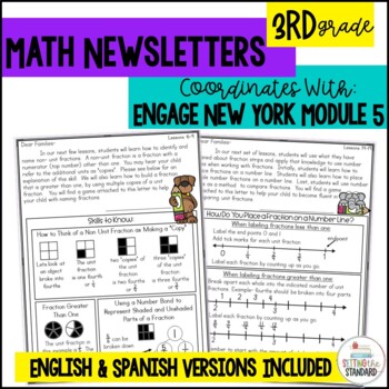 Preview of Engage NY Math Newsletters & Games 3rd Grade Module 5