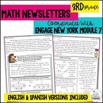 Preview of Engage NY Math Newsletters & Games 3rd Grade Module 7