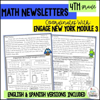 Preview of Engage NY Math Newsletters & Games 4th Grade Module 3