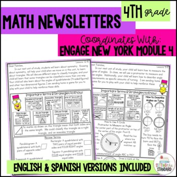 Preview of Engage NY Math Newsletters & Games 4th Grade Module 4