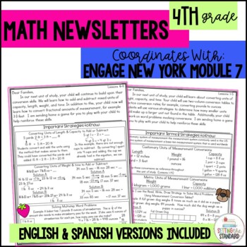 Preview of Engage NY Math Newsletters & Games 4th Grade Module 7