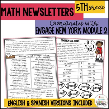 Preview of Engage NY Math Newsletters & Games 5th Grade Module 2
