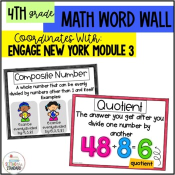 Preview of Engage NY Math Word Wall 4th Grade Module 3