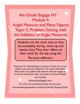 Preview of Eureka/Engage NY Module 4 Topic C Station Guide and Reflection Sheet