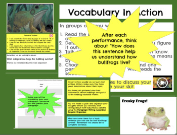 Preview of Engage NY or EL "Freaky Frogs!" Teaching slides for Unit 1