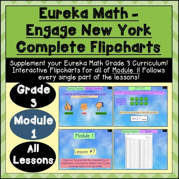 Preview of Engage NY 3rd Grade Math: Complete Module 1 Flipchart & Powerpoint Bundle!