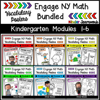 Preview of Engage New York Math Vocabulary Posters for Kindergarten {BUNDLE}