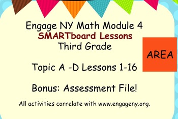 Preview of Engage Ny SMART board Third Grade Math Module 4 Lessons 1-16