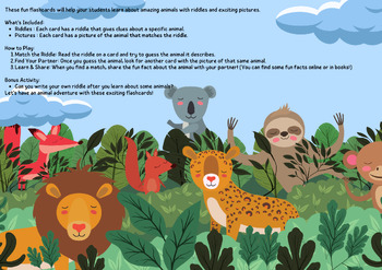 Preview of Animal Riddle Flashcards!