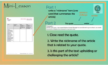 Preview of EngageNY  English Language Arts Fifth Grade Module 1 Unit 1 Lesson 10