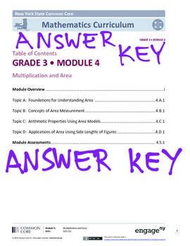 EngageNY (Eureka Math) Grade 3 Module 4 Answer Key by ...