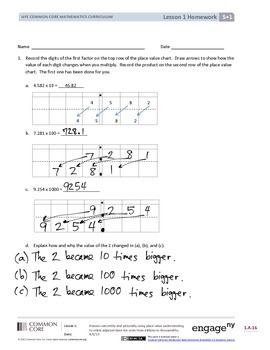 eureka math 5th grade lesson 1 homework