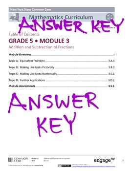 EngageNY (Eureka Math) Grade 5 Module 3 Answer Key by MathVillage