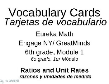 Preview of EngageNY - Grade 6 Module 1 Vocabulary Cards (bilingual)