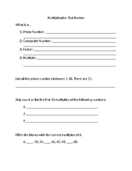 EngageNY Module 3a (Multiplication) Test Review by Saving Your Prep Period