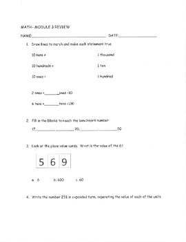 Preview of EngageNY/Eureka Math Grade 2 Module 3 Review