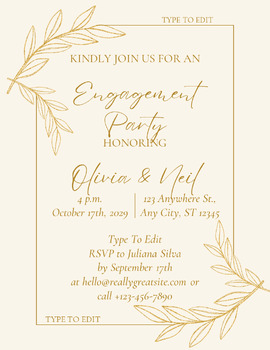 Preview of Engagement Party Invitation (4) Flyers Fully Customize your Flyer Ready to Edit!