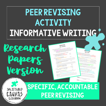 Preview of Peer Revising Activity - Informative Writing - Research Papers