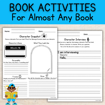 Preview of Engaging Book Activities: 5 Reading Center Pages for Character, Setting, Plot