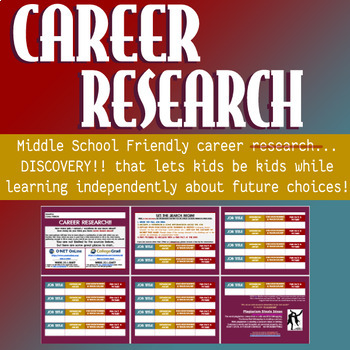 Preview of Engaging Career Research for Middle School!