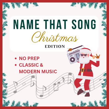 Preview of Christmas Name That Song Shuffle Holiday Activity – No Prep – Engaging - Tele