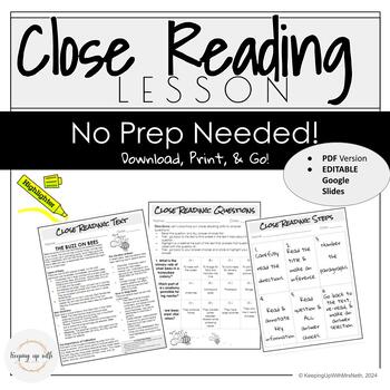 Preview of Engaging Close Reading Lesson