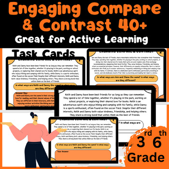 Preview of 40+ Engaging Compare & Contrast: Great for Active Learning Task Cards