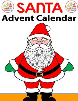 Preview of Engaging December Activity: Santa Advent Calendar Craft, Boost Scissor Skills